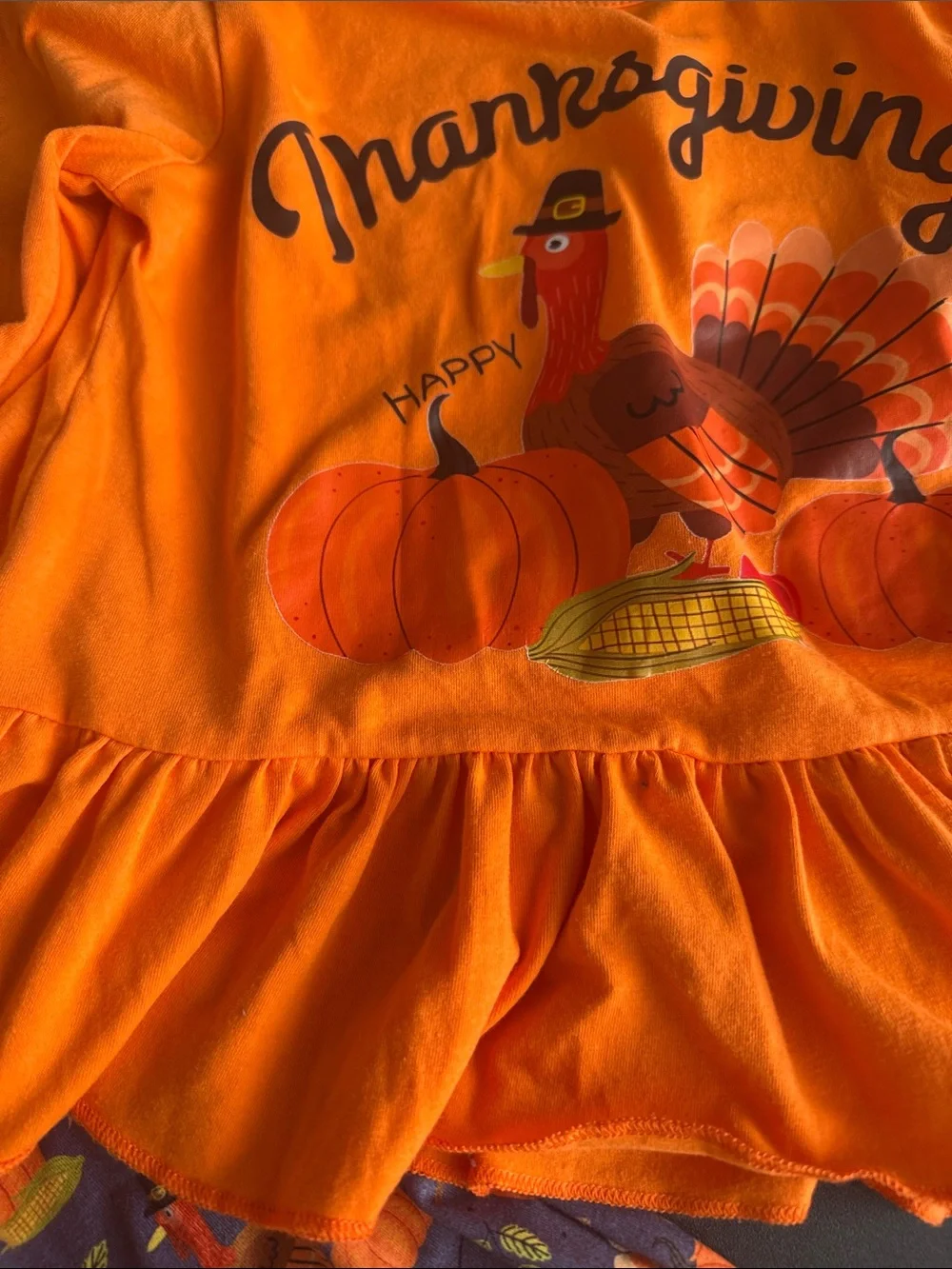 Kids Orange Thanksgiving Turkey Costume Set